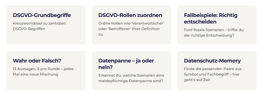 Übersicht Rätsel